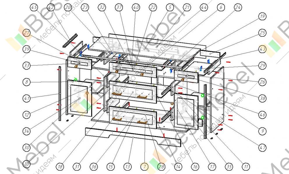 Схема сборки комода стенворд