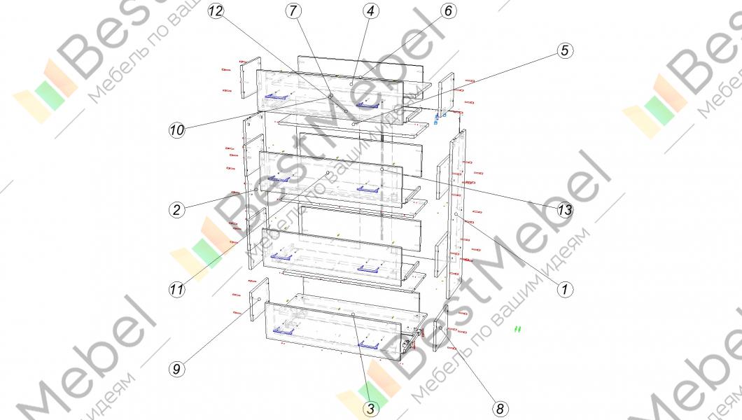 Схема сборки комода к 6