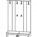 Чертеж Тумба с вешалкой Соло BMS