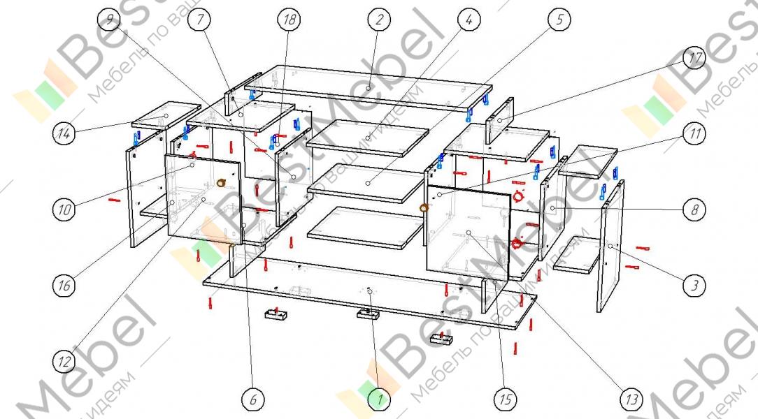 Тумба тв парус 2 схема сборки