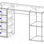 Чертеж Стол письменный Пьеро 15 BMS