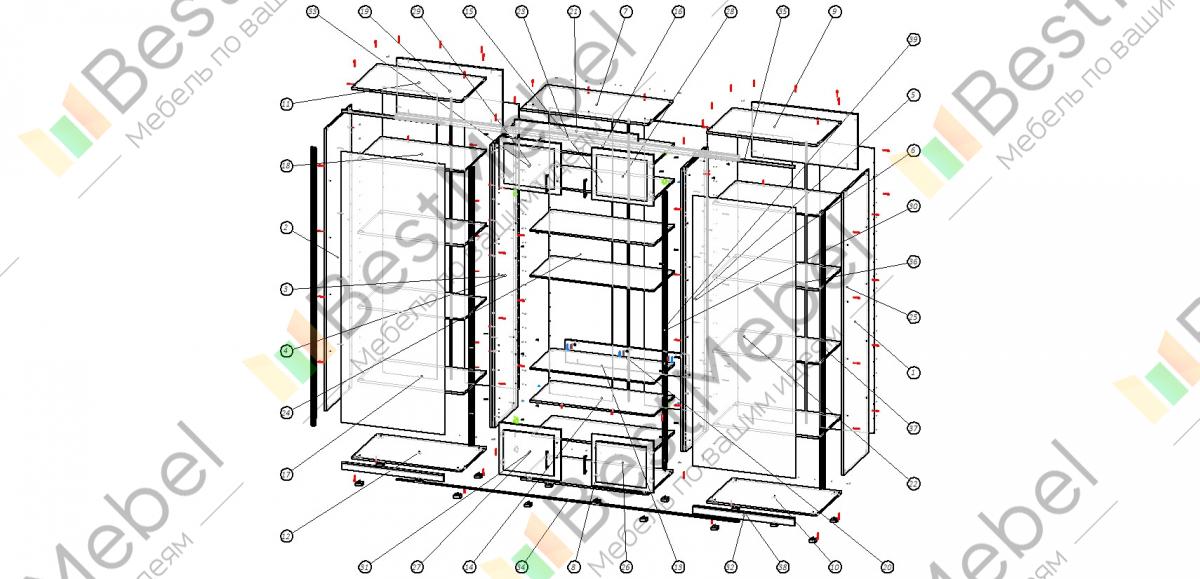 Шкаф-купе схема сборки