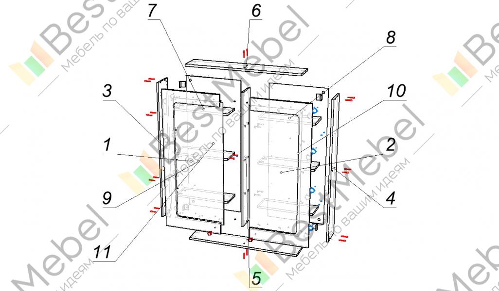 Схема сборки шкафа для ванной