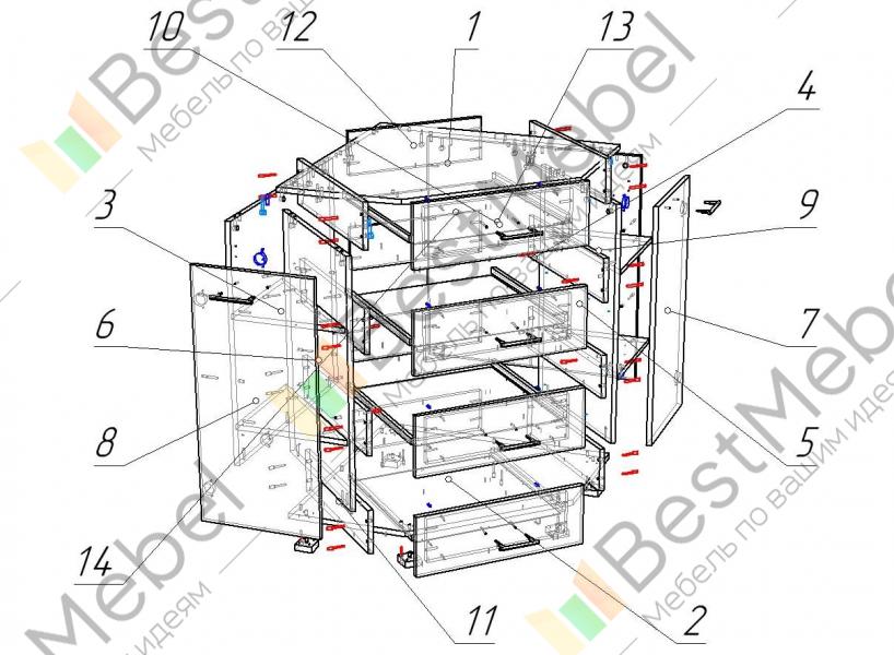 Комод ввр м 12 угловой