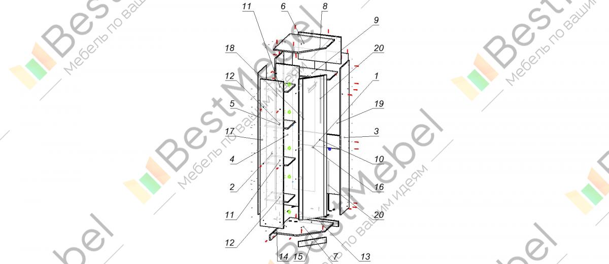 Инструкция сборки углового шкафа