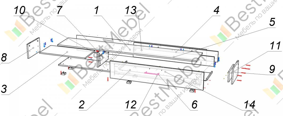 Сборка комода кельн 6ш