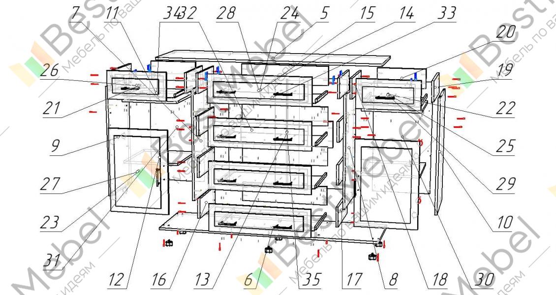 Сборка комода с выдвижными ящиками инструкция