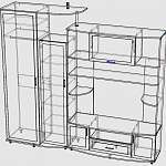 Чертеж Мебельная стенка Моцарт BMS